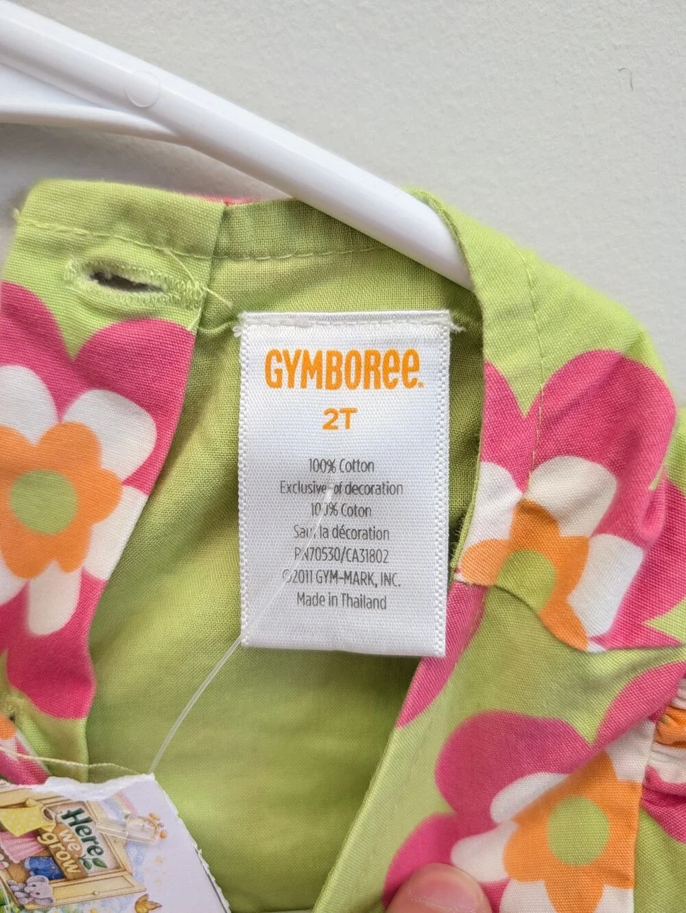 Gymboree Toddler Girl Green Pink Floral Print Short Sleeve Dress 2T